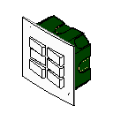 Vista da família Interruptor (5 teclas) 4×4 – Drywall no Revit
