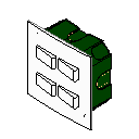 Vista da família Interruptor (4 teclas) 4×4 – Drywall no Revit